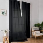 Simplebrand Black Sheer Curtains, 84" Long, Light Filtering Rod Pocket Drapes for Living Room & Bedroom, 2 Panels (42"W x 84"L) - Image 7
