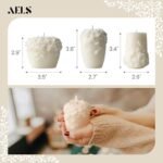 AELS Set of 3 Handmade Creamy White Unscented Pillar Candles – Modern Home Décor & Housewarming Gifts. - Image 5