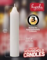 Hyoola Unscented Emergency Candles, White Short Tapers, Pack of 24 for Home and Emergency Kits - Image 3