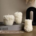 AELS Set of 3 Handmade Creamy White Unscented Pillar Candles – Modern Home Décor & Housewarming Gifts. - Image 4