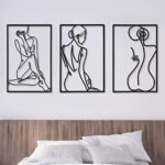 CHENGU Set of 3 Minimalist Metal Line Art of Women for Home Decor - Perfect for Kitchen, Bathroom, and Living Room. - Image 2