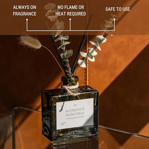 41dWISfTHNL._SL500_.jpg Craft & Kin Reed Diffuser with Dried Flowers | 5 oz Sicilian Citrus & Eucalyptus Home Fragrance - Image 6