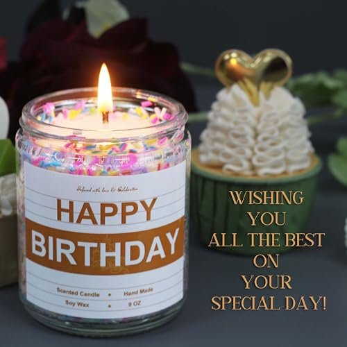 41eAfeJFcxL._SL500_.jpg Comluge Handmade 9oz Lavender-Scented Birthday Candle Gift for Him, Her, Parents & Friends - Image 4