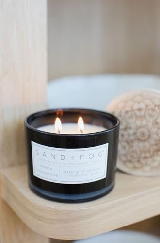 41eQ2Bk1UrL._SL500_.jpg Sand + Fog Vanilla Sandalwood Candle - 12oz Luxury Jar - Lead-Free Cotton Wick - Home Decor & Air Freshener - More Sizes & Scents Available - Image 4
