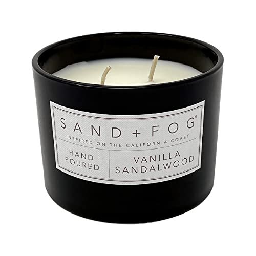 41emA2S1DIL._SL500_.jpg Sand + Fog Vanilla Sandalwood Candle - 12oz Luxury Jar - Lead-Free Cotton Wick - Home Decor & Air Freshener - More Sizes & Scents Available - Image 2