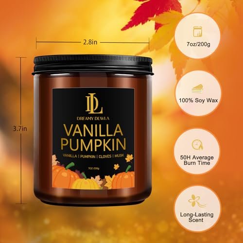 41faZuhtBbL._SL500_.jpg Fall Candle Set: 4 Pack Soy Candles with Cinnamon Clove, Vanilla Pumpkin, Apple Pie & Hello Fall—Perfect Holiday Gift! - Image 4