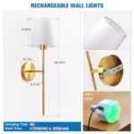 NIORSUN Set of 2 Gold Battery-Powered Wall Sconces with Remote, 10 Color Dimmable Lights for Home Decor - Image 7