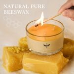 DEYBBY Large Beeswax Jar Candle - 3 Wick Natural Honey Scented Candle Gift - 22 Hours Burn Time - Image 2