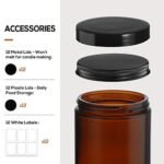 12 Pack of 8 Oz Dark Amber Glass Jars with Lids - Versatile Storage for Food, Spices, and Liquids - Image 3