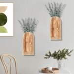 Dnnnii 2-Pack Wooden Wall Vase Set - Brown Finish for Modern Farmhouse & Boho Decor in Any Space - Image 7