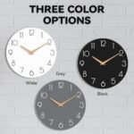 Cicininc Gray Silent Non-Ticking Wall Clock (8 Inch) - Ideal for Home, Office, School, Kitchen, and Hotel Décor. - Image 2