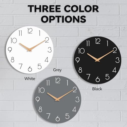 41l-QaLpnNL._SL500_.jpg Cicininc Gray Silent Non-Ticking Wall Clock (8 Inch) - Ideal for Home, Office, School, Kitchen, and Hotel Décor. - Image 2