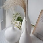 Relexome Set of 3 White Ceramic Vases - Modern Boho Wabi-Sabi Decor for Living Room Centerpieces - Image 6