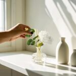 7.10 oz Flower Scented Reed Diffuser Set with 7 Sticks – Long-Lasting Home Fragrance for 120 Days, Ideal for Bathroom and Shelf Decor. - Image 5