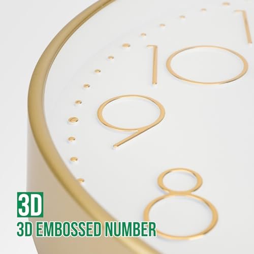 41nh3jgBhVL._SL500_.jpg Bakbrand 12-Inch Silent Wall Clock - Modern Gold Quartz Clock for Home, Office, and School Decor - Image 6