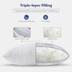 MIULEE 22x22 Pillow Inserts - Set of 2 Down Feather Decorative Throw Pillows for Couch & Bed, White Cotton Fabric. - Image 6