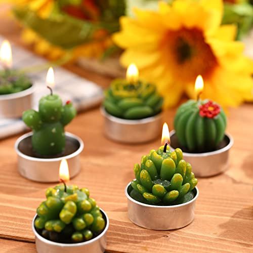 41ovUTDOo9L._SL500_.jpg 12 Handmade Succulent Candles: Cute Cactus Tealights for Weddings, Baby Showers, and Party Favors - Image 6