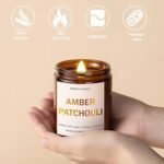 4-Pack 7oz Wood Wick Scented Candles in Amber Jars – Includes Amber Patchouli, Coconut Vanilla, Lemon Lavender, Blackberry Bergamot. Perfect Gift for Women! - Image 2