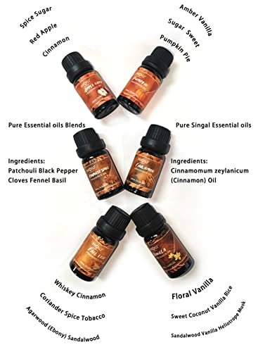41p9-iRyEtL._SL500_.jpg HIQILI Spice Fragrance Oil Set - 6x10ml for Candle Making, Soap, and Diffusers. Fall scents: Cinnamon, Pumpkin, Vanilla, Apple Cider, Harvest Spice. Perfect for home and holiday! - Image 3