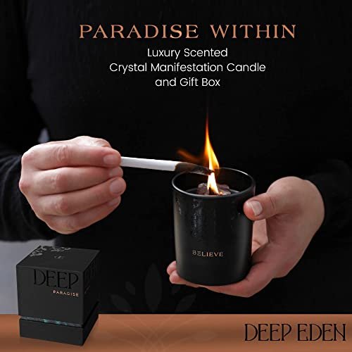 41pKzFlFZEL._SL500_.jpg Deep Eden Wood Wick Candle, 7.4 Oz - Luxurious Manifestation Crystal with Natural Soy & Exotic Essential Oils. - Image 2