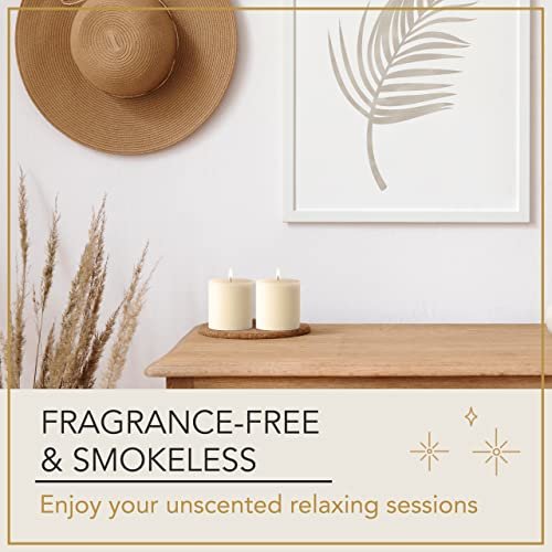 41pQcE5Z4wL._SL500_.jpg Unscented Melt Pillar Candles - 3 Pack, 3" x 4" Ivory Candles for Home, Church, Weddings & More. - Image 3