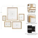 Kate and Laurel Adlynn Vintage Gold Picture Frame Set of 5 with Hanging Template for Gallery Walls - Image 2