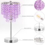 3-Way Dimmable USB Bedside Crystal Lamp with Dual Charging Ports & B11 LED Bulb - Lavender Silver Accent for Bedroom & Office - Image 6