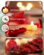 Homemory Romantic Rose Petals & LED Heart Candles Set for Proposal, Anniversary, & Wedding Decor – 2000 Red Petals & 24 Candles. - Image 2