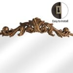 OUSHUAI Vintage Baroque Gold Brass Mirror, 19"x27", Elegant Wall Decor for Bathroom, Living Room, Hallway. - Image 2