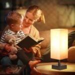 Small Bedside Table Lamp - Minimalist Nightstand Light with Square Fabric Shade for Kids & Office - Image 3