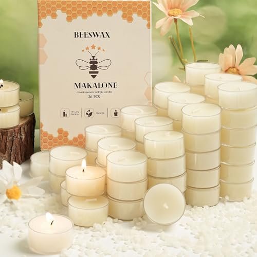 41tGCkeUZEL._SL500_.jpg 24-Pack Natural Beeswax Tealight Candles - 100% Pure, 4-Hour Burn, Smokeless & Air Purifying. - Image 9