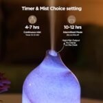 Hand-Blown Glass Essential Oil Diffuser: Ultrasonic, Whisper-Quiet, Auto Shut-Off, Timer & 7-Color Night Light. Perfect for Aromatherapy at Home! - Image 4