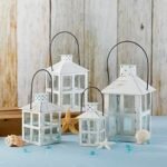 Kate Aspen White Rustic Candle Holder Lantern (6") | Vintage Wedding Centerpiece & Farmhouse Decor - Image 3
