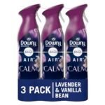 Febreze Air Mist Air Freshener Spray, Odor-Fighting Room Spray, Air Fresheners for Home and Bathroom and Kitchen, Aerosol Can, Downy Calm Scent, 8.8oz, 3 Count