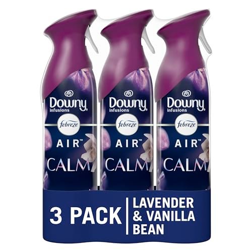Febreze Air Mist Odor-Fighting Spray, 8.8oz Can, Downy Calm Scent, Febreze Air Mist Air Freshener Spray, Odor-Fighting Room Spray, Air Fresheners for Home and Bathroom and Kitchen, Aerosol Can, Downy Calm Scent, 8.8oz, 3 Count