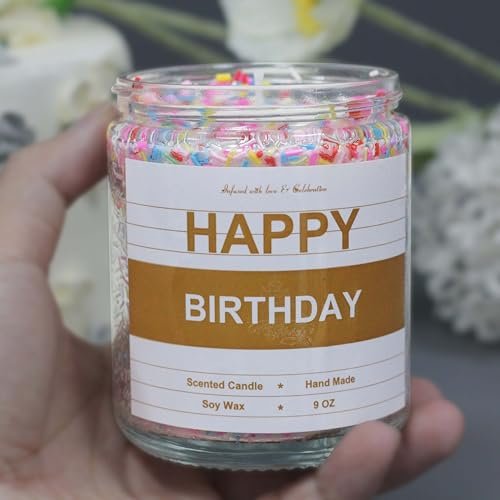 41xl9gWsAGL._SL500_.jpg Comluge Handmade 9oz Lavender-Scented Birthday Candle Gift for Him, Her, Parents & Friends - Image 5