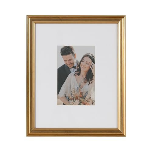 41y4mMoCKL._SL500_.jpg Kate and Laurel Adlynn Vintage Gold Picture Frame Set of 5 with Hanging Template for Gallery Walls - Image 7