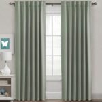 H.VERSAILTEX Blackout Curtains Thermal Insulated Window Treatment Panels Room Darkening Blackout Drapes for Living Room Back Tab/Rod Pocket Bedroom Draperies, 52 x 84 Inch, Light Sage, 2 Panels