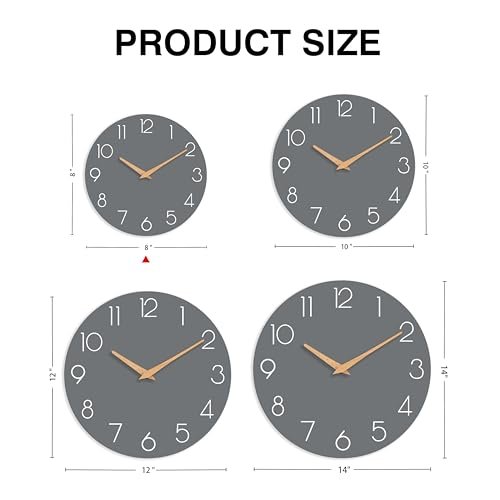 41yGtohmoIL._SL500_.jpg Cicininc Gray Silent Non-Ticking Wall Clock (8 Inch) - Ideal for Home, Office, School, Kitchen, and Hotel Décor. - Image 3