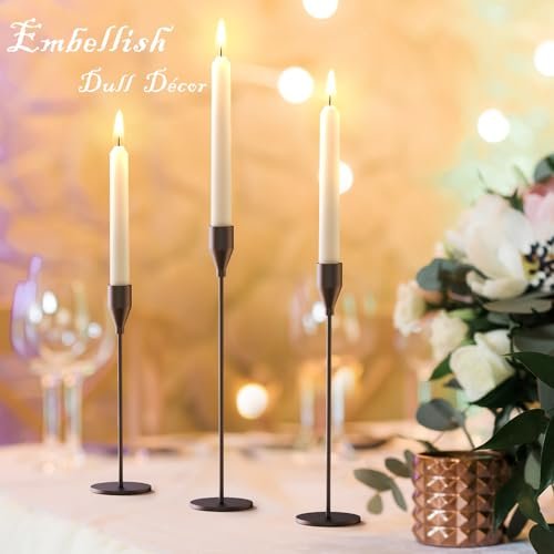 41ykN9xvnJL._SL500_.jpg MUZISST Matte Black Candle Holders Set of 6 - Stylish Taper Candlestick Holders for Home Decor - Image 5