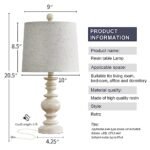 BOBOMOMO 20.5" Farmhouse Resin Lamps for Bedrooms & Living Rooms - Ideal Side Table Lighting (1 Pack) - Image 6