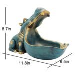 Aboxoo Large Hippo Statue – Dark Blue Resin Figurine, Candy Dish, Key Bowl, Decor Box for Home & Office. - Image 7