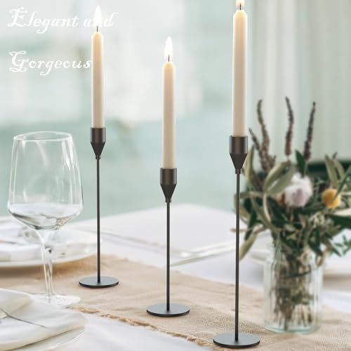 41zK1TgtOLL._SL500_.jpg MUZISST Matte Black Candle Holders Set of 6 - Stylish Taper Candlestick Holders for Home Decor - Image 4