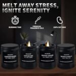 Men's Scented Candle Set - 4 Pack of Smoke, Vanilla, Leather, and Oak Candles for Home Gifts - Image 4