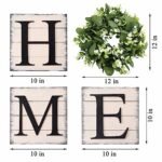HRENCY Farmhouse Wall Decor: Rustic Wooden Sign with Artificial Eucalyptus for Cozy Home Accent. - Image 6