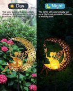 Vuees Solar Garden Statues: Fairy Moon Light Stake, Perfect Housewarming Gift for Mom or Grandma! - Image 4