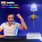 NIORSUN Set of 2 Gold Battery-Powered Wall Sconces with Remote, 10 Color Dimmable Lights for Home Decor - Image 3