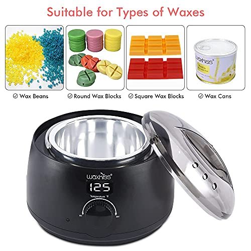 513-GZk8jnL._SL500_.jpg WaxKiss Digital Wax Warmer with Transparent Lid and 14oz Pot for Smooth Hair Removal. - Image 5