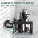 Veken Waterproof Shower Caddy 6-Pack: No-Drill Adhesive Shelves with Soap Holder for Organized Storage. - Image 2