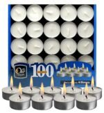 OHR CANDLES Tealight Candles - 100 Pack Bulk Tea Lights Candles - White Tealights Unscented - 4 Hour Burn Time